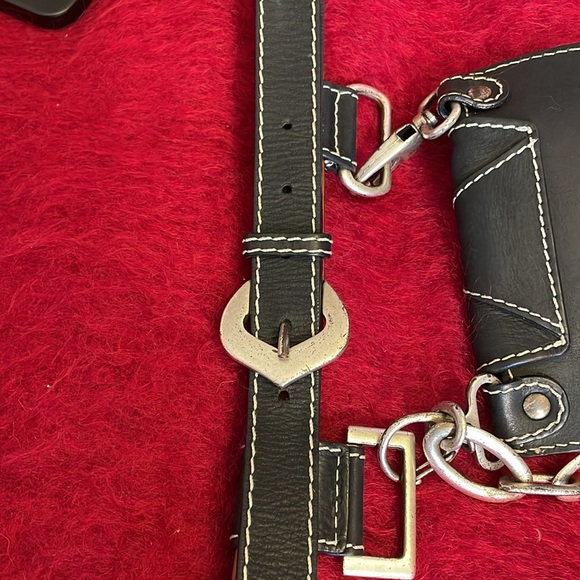 ORCIANI MADE IN ITALY GENUINE LEATHER BELT BAG with CHAIN DETAIL - Picture 6 of 14